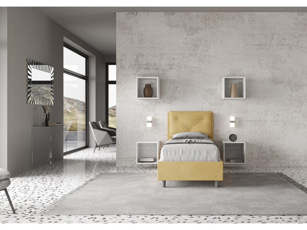 Chicyla ochre microfiber upholstered storage bed 80x200 YHCS40646