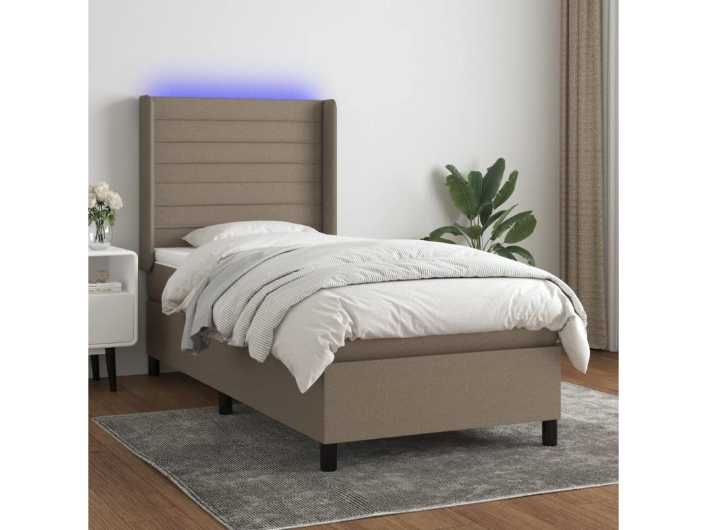 Chicyla bed base with mattress and LED lighting, 80x200cm, Fabric IIRT48508