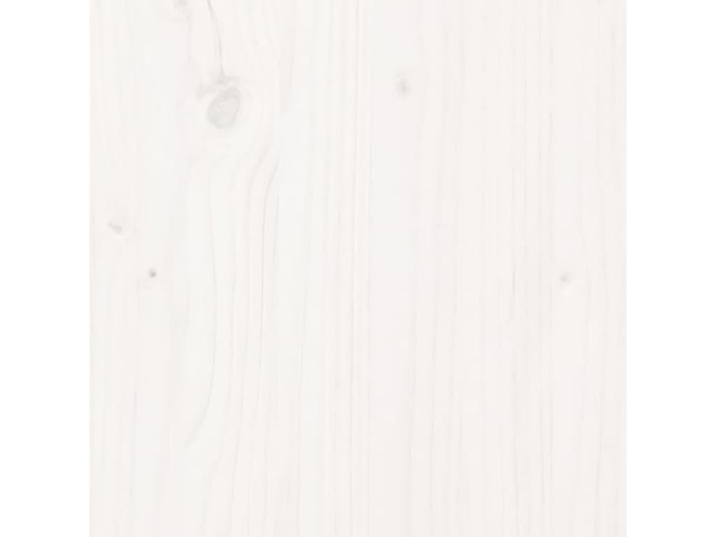 White bedside table 40x35x61.5 cm Solid pine wood EXMM43987