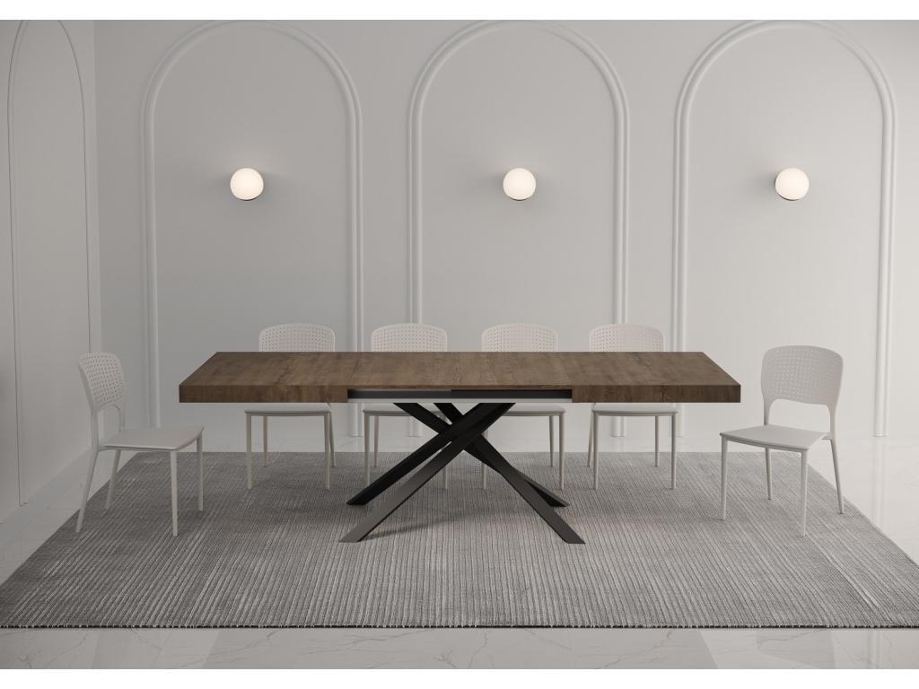Karida extendable table 90x140/244 cm, walnut finish, anthracite legs UBEE61100