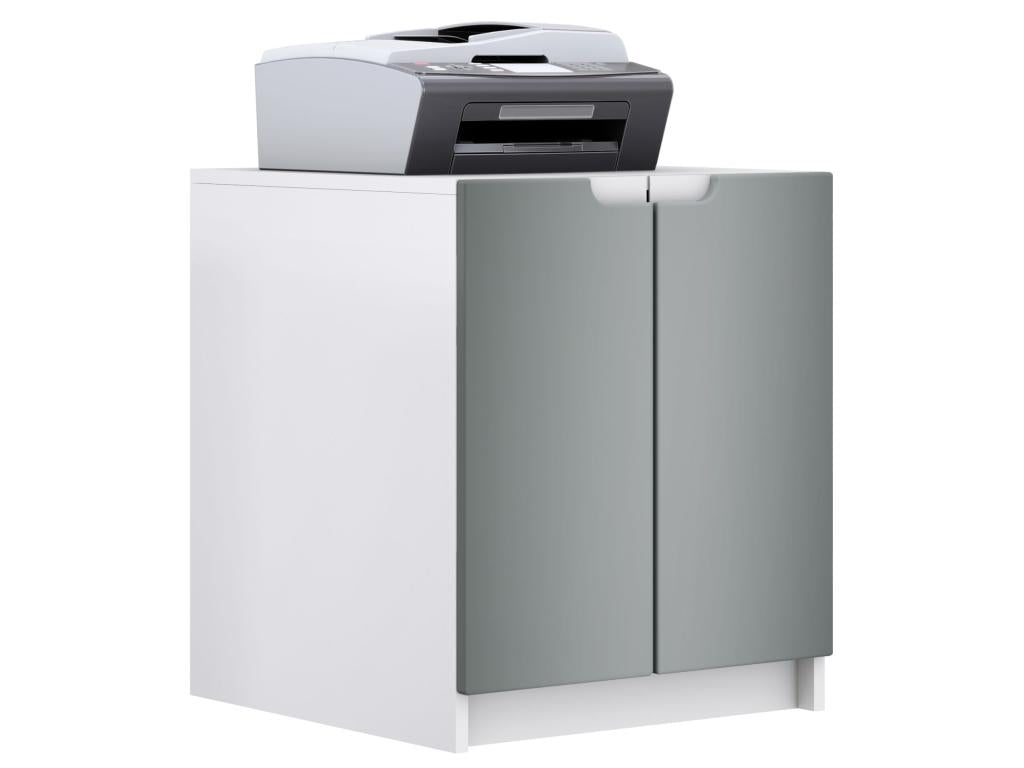 Matte White and Graphite Storage Cabinet (WxHxD 51x60.5x54 cm) CKSD87923