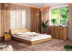 VENTO - Low bed with headboard in natural oiled wild oak wood 160x200 UPOG71286