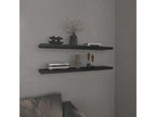 Black melamine floating shelf with 2 shelves, 3.8 cm x 120 cm x 25 cm, NRLF64011