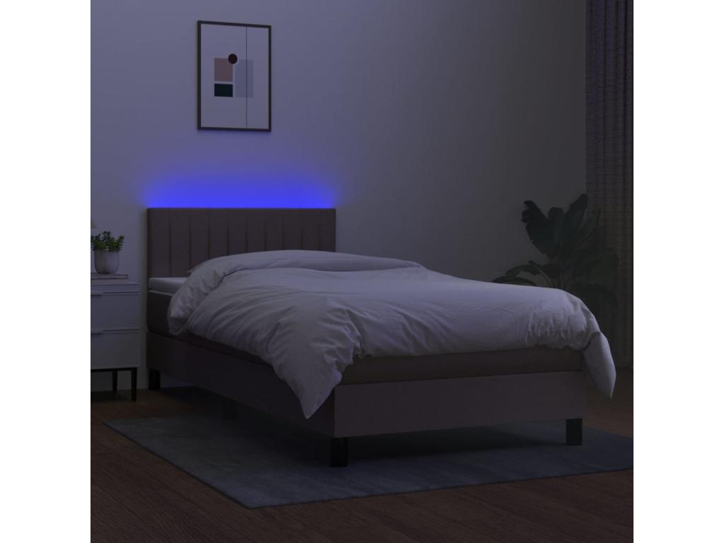 Chicyla bed base with Chicyla LED mattress 90x200 cm Fabric HLYG77965