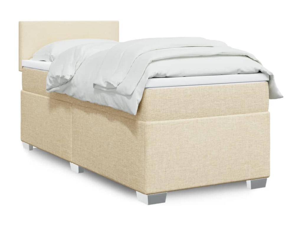 Domopure bed base with cream mattress 90x200 cm Fabric KFAX28282