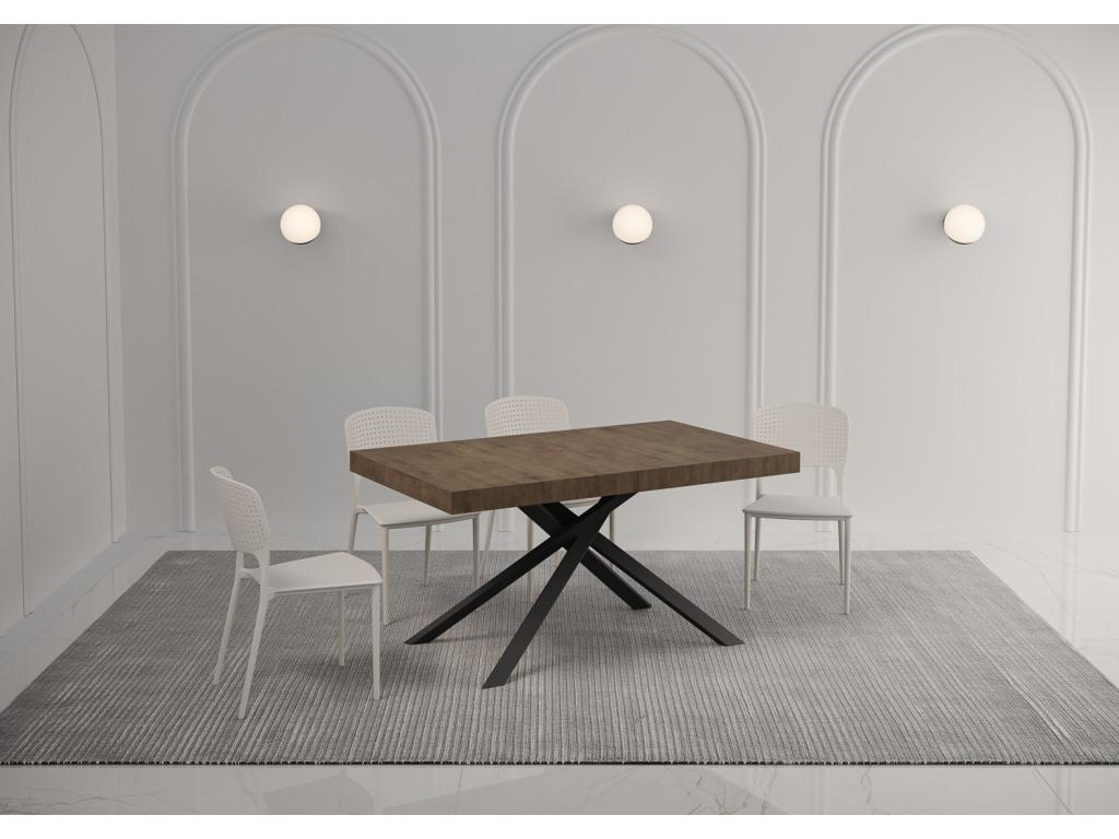 Karida extendable table 90x140/244 cm, walnut finish, anthracite legs UBEE61100