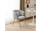 Velvet dining chair - 62x54.5x77 cm - with backrest - Metal legs - Grey GJSS94339