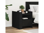 Domopure Premium - Black bedside table 45x50x50 cm engineered wood WVUL28958