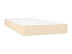 Upholstered bed base with mattress, Cream, 90x200 cm, Fabric ETNF53540