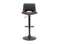 Domopure TFZE00091 Adjustable Black and Dark Wood Designer Bar Stool