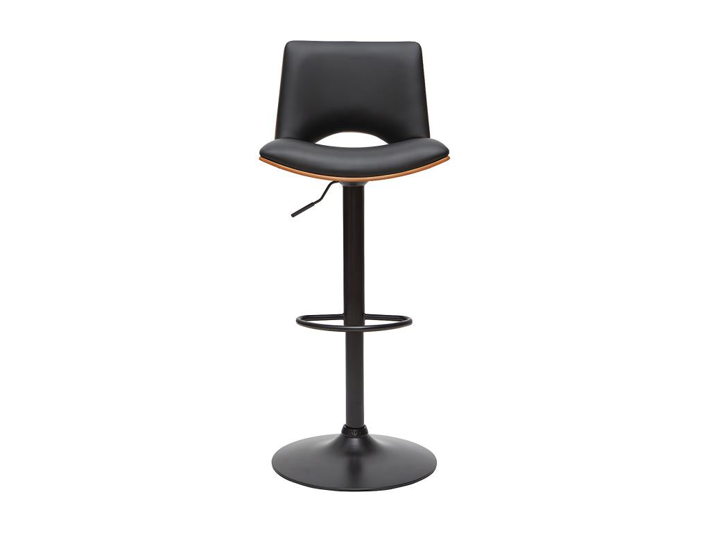 Domopure TFZE00091 Adjustable Black and Dark Wood Designer Bar Stool