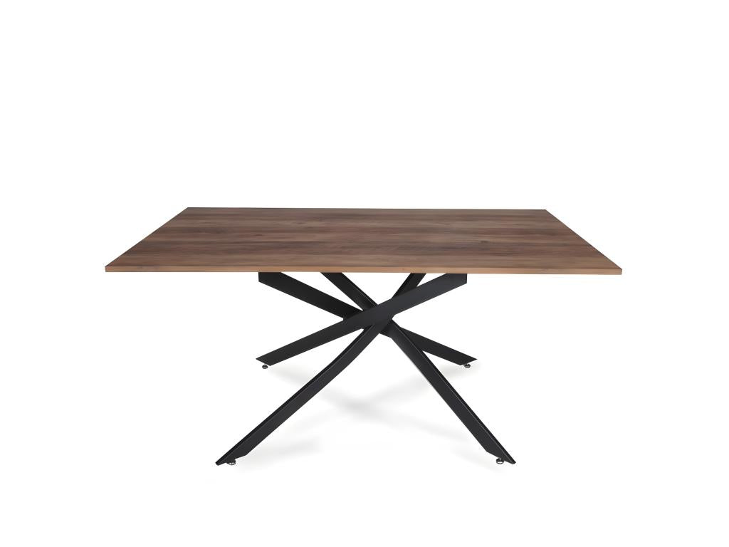 Domopure dining table 160x90cm - 6 people / Oak finish and black legs IAWF64483