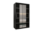 Domopure 4 Sliding Door Wardrobe 200/120/62 2 Doors Black/Black ETAH28701