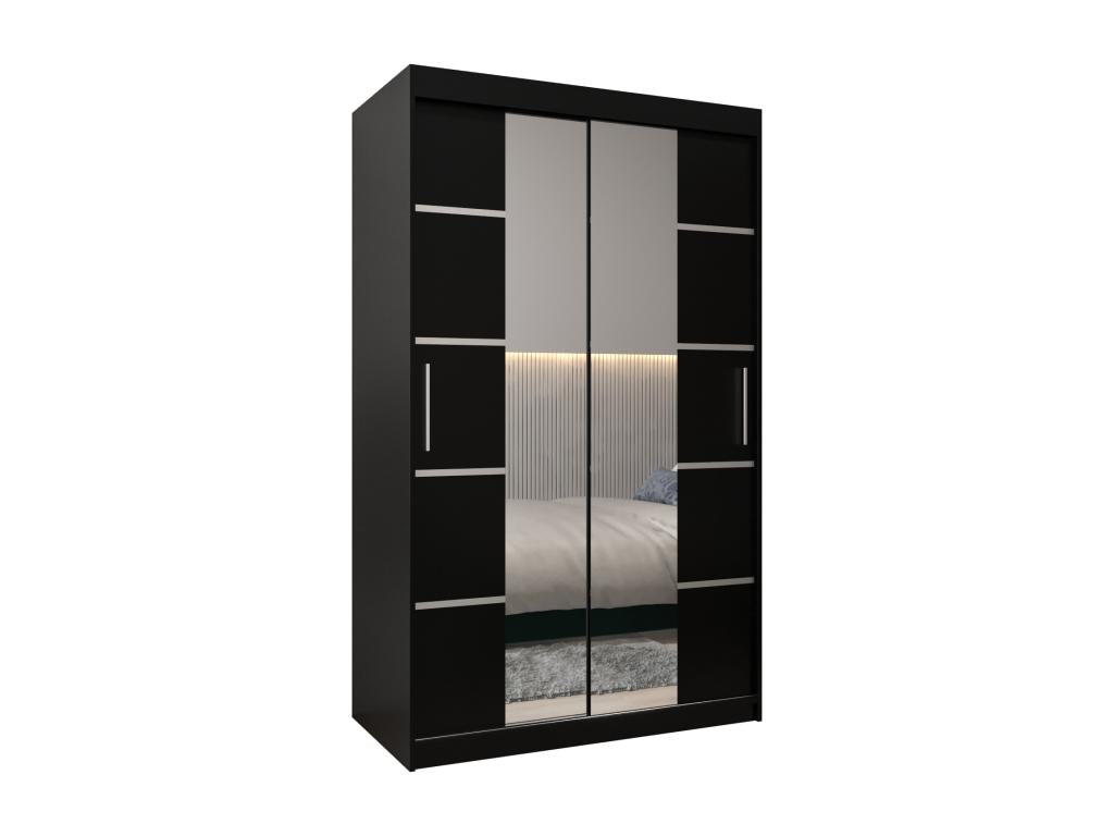 Domopure 4 Sliding Door Wardrobe 200/120/62 2 Doors Black/Black ETAH28701