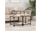 Coffee tables with transparent glass tops, 2 pieces, steel CJPP57071