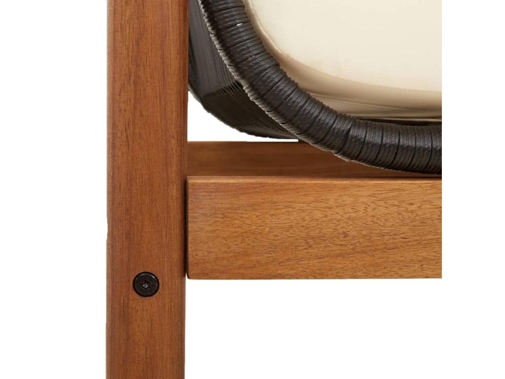 Chicyla FKEB39738 Garden Bench with Black Wicker Cushion