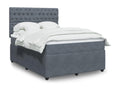 Chicyla bed base and mattress, dark grey, 140x190cm, velvet, LLIE92512