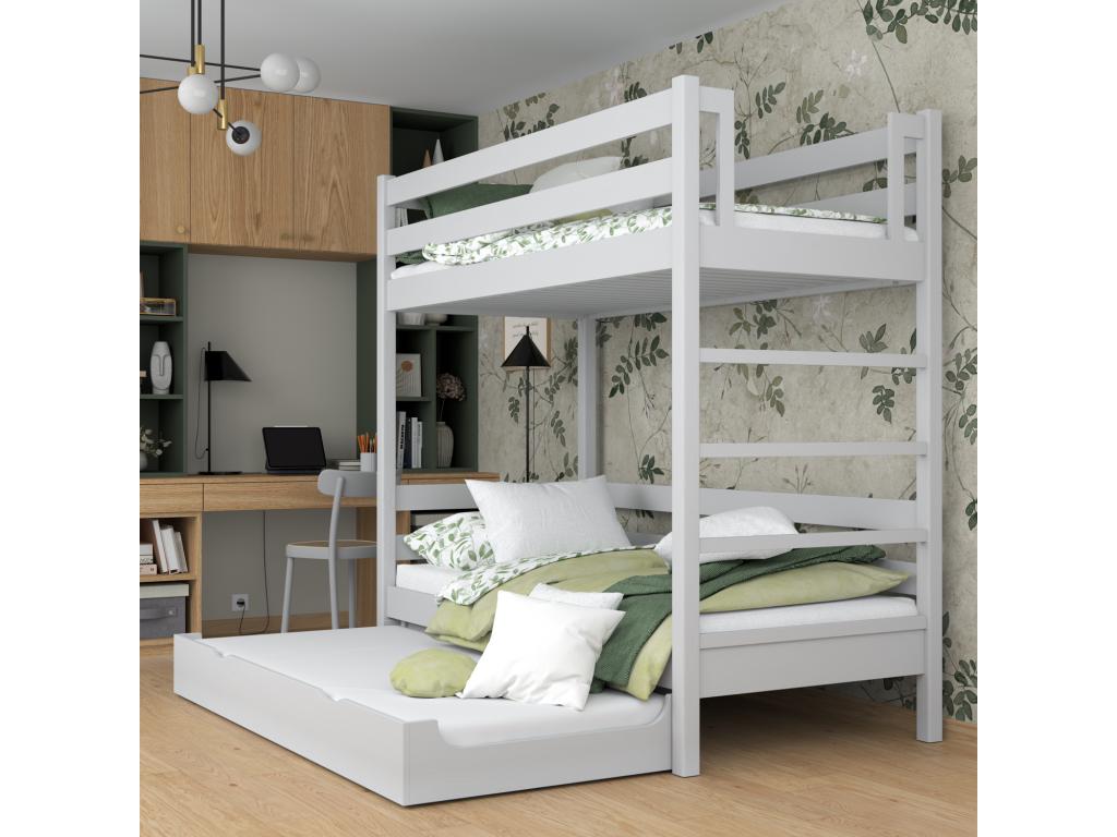 Wooden bunk bed - with drawer for mattress N03 Grey 100x200 OPYG30845