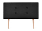 Domopure Aqualine fabric headboard with 2 Domopure button details, 90x105cm, with legs, for 80/90cm beds - Black TVDC19058