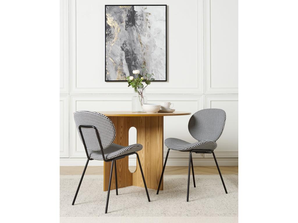 Set of 2 Chicyla dining chairs, black/white, JOVK91918