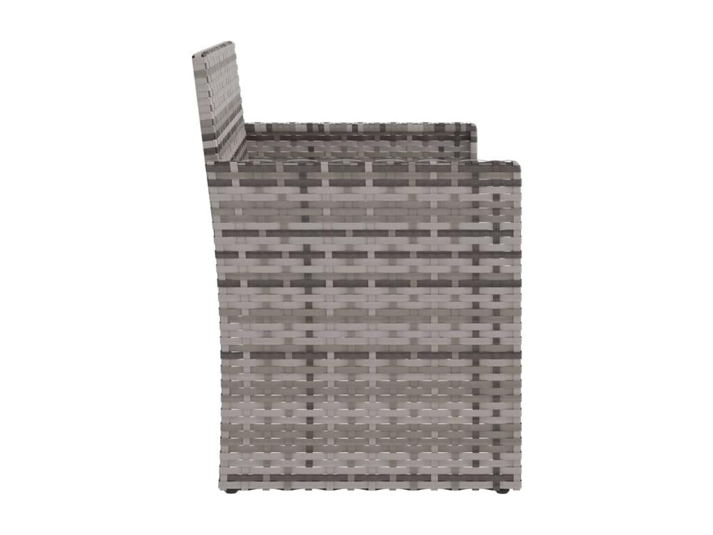 Garden bench with cushions, grey, 105 cm, woven resin, YYOB41211