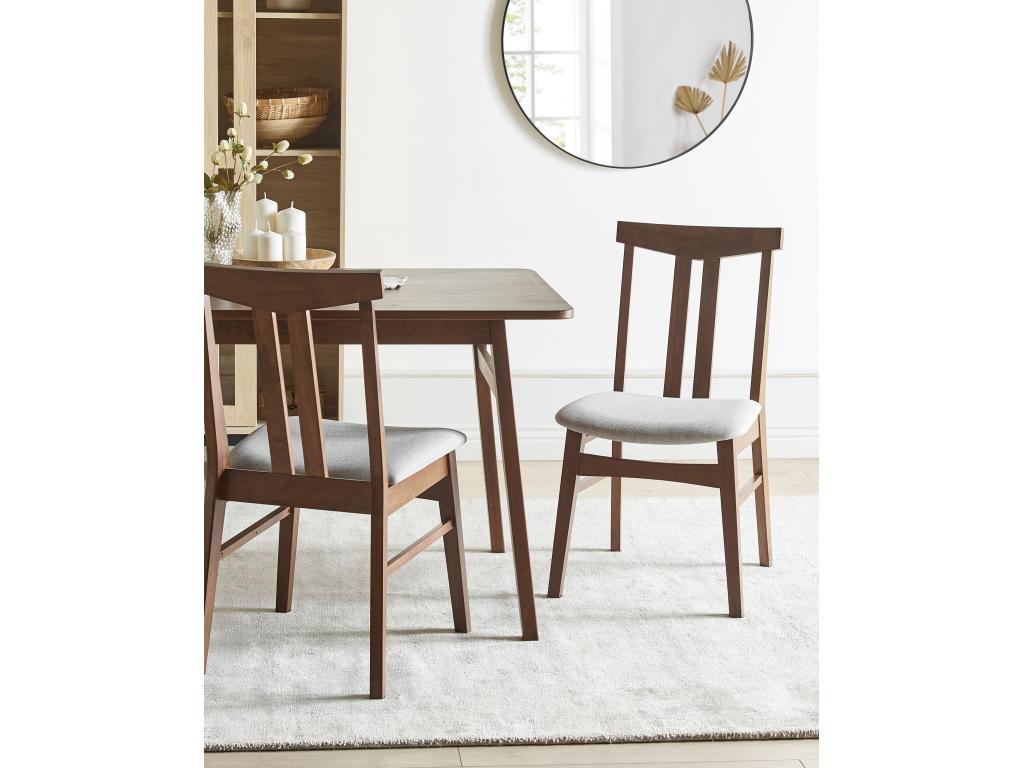 Set of 2 Chicyla dining chairs, light grey wood, KXFU66655