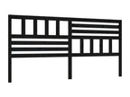 Black Headboard 186x4x100 cm Solid Pine Wood QSAF34525