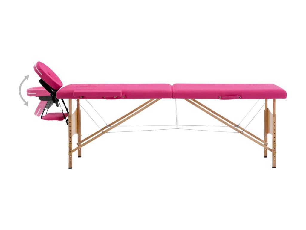 Folding wooden massage table, brown, 191x70x59 cm, 02 0001817 QRNR08726