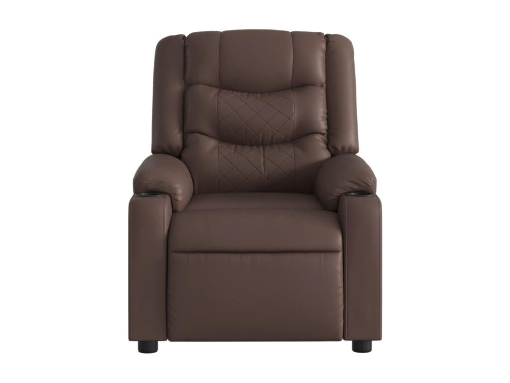 Brown Faux Leather Reclining Armchair VBON42352