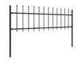Garden fence with spear-shaped top, steel, 13.6 x 0.6 m, black, BDTV61996