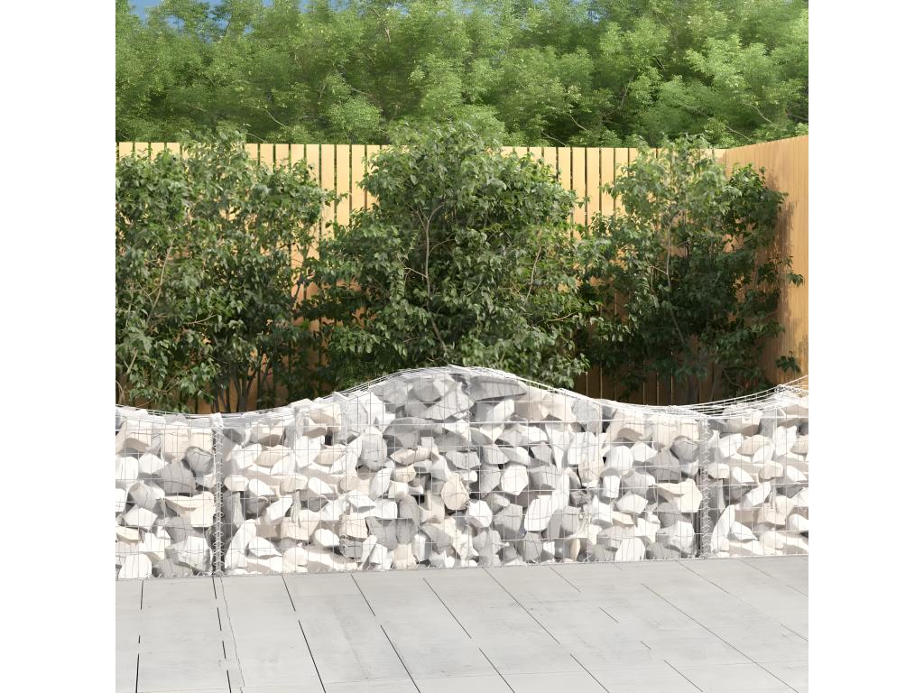 Arched gabion baskets, 11 pieces, 200x50x60/80 cm, galvanized iron, IOGM30276