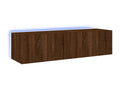Chicylaères LED wall-mounted TV units, 2 pieces, brown oak, 60x35x31 cm, KIWZ82924