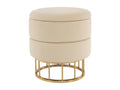 ZASE handmade stool 37.5x37.5x41 ivory NSDN34430