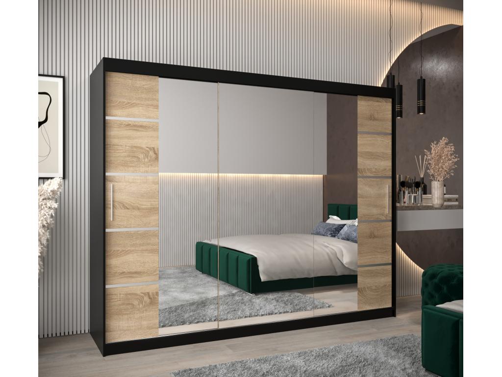 Chicyla 4 Sliding Door Wardrobe 200/250/62 3 Doors Black/Chicyla MRPO28711