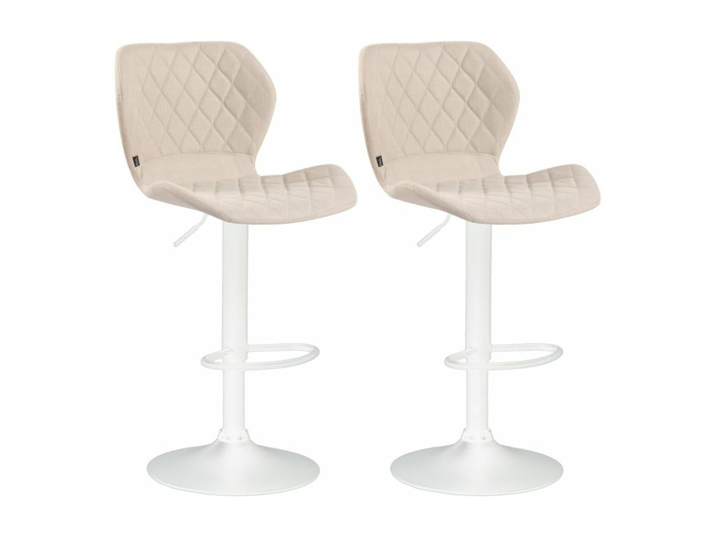 Set of 2 white metal stools 47x51x88 cm 10 0004125 QEEC46048