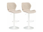 Set of 2 white metal stools 47x51x88 cm 10 0004125 QEEC46048