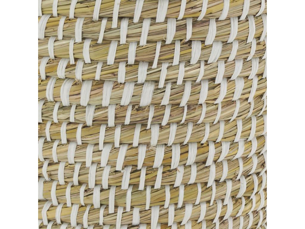 Natural rush and recycled plastic wastebasket DBUF70544