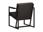 Black genuine leather armchair HBZN95327