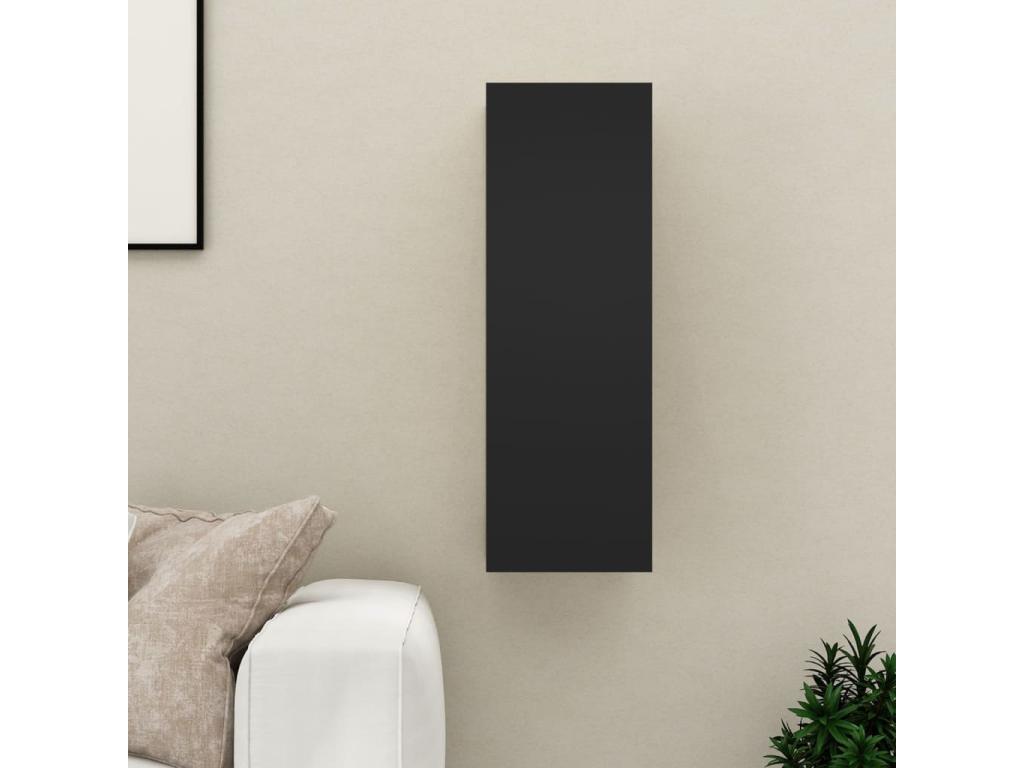 Black TV stand 30.5x30x90 cm Chipboard NRZC24916