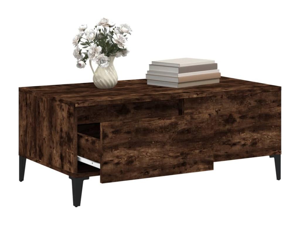Smoked Oak Coffee Table 90x50x36.5 cm Engineered Wood YGIC32349