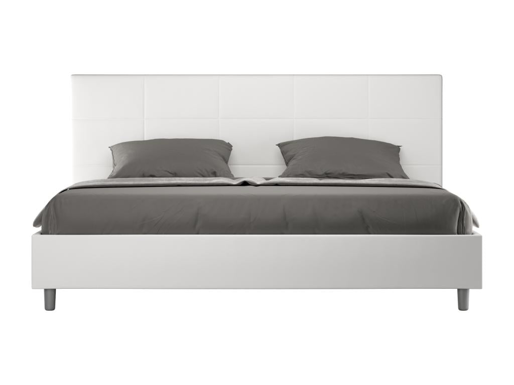 Domopure storage bed, 200x200 cm, white faux leather, Domopure CIXJ32568