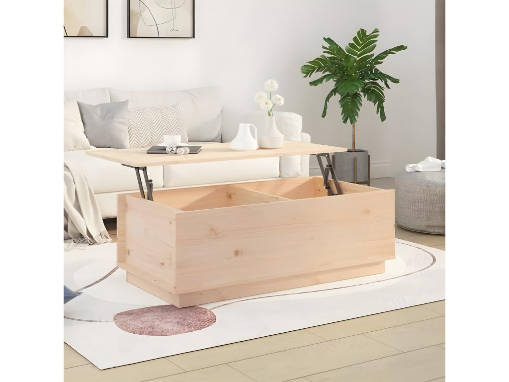 Coffee table 100x50x35 cm Solid pine wood PYRE34251