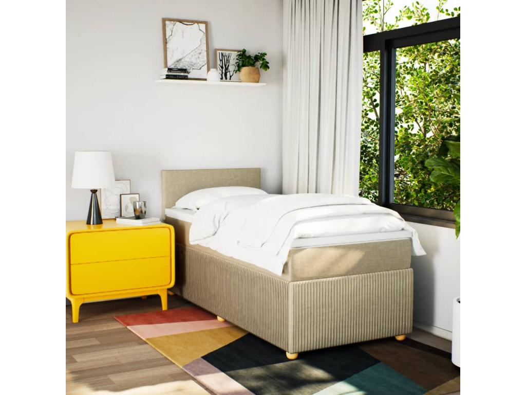 Domopure bed base and mattress, Cream, 90x190 cm, Fabric QXHY94030