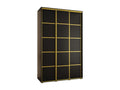 Domopure 4 Sliding Door Wardrobe 235.2/160/60 3 Doors Black/Black/Gold LEJQ88327
