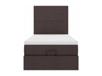 Ottoman bed frame with dark brown mattress 90x190 cm fabric QLNO60660