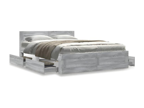 Domopure bed frame with headboard, grey, 120x200 cm, XCZY63480