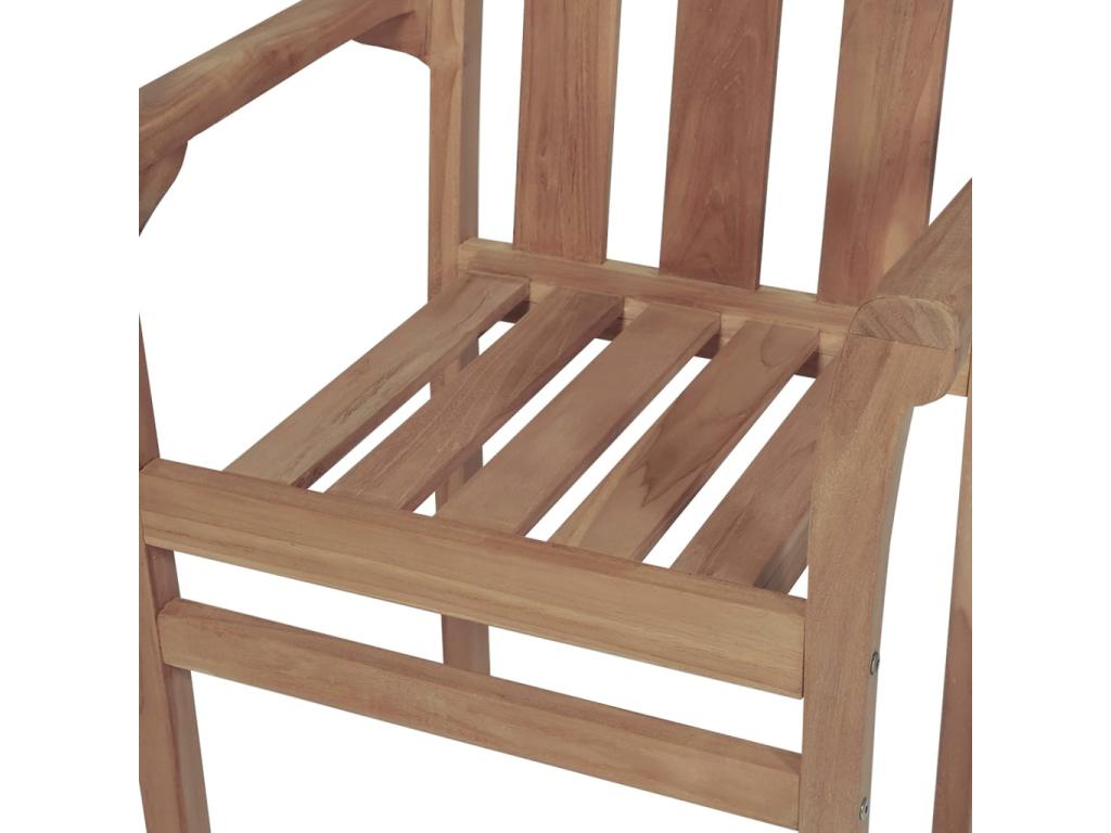 Stackable garden chairs with cushions, set of 6, solid teak XXZT97276
