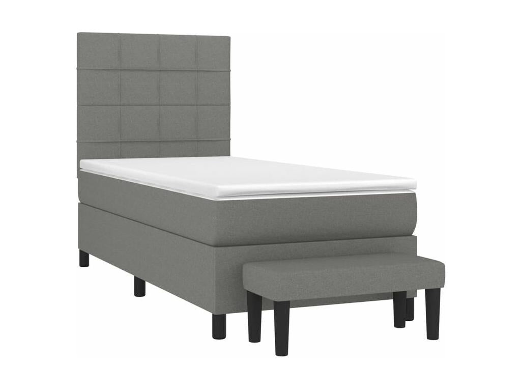 Chicyla bed base and mattress, dark grey, 90x190 cm, fabric UOUE08109