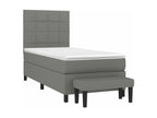 Chicyla bed base and mattress, dark grey, 90x190 cm, fabric UOUE08109