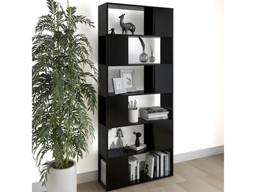 Black Bookshelf/Room Divider 80x24x186 cm Chipboard NVQD97603